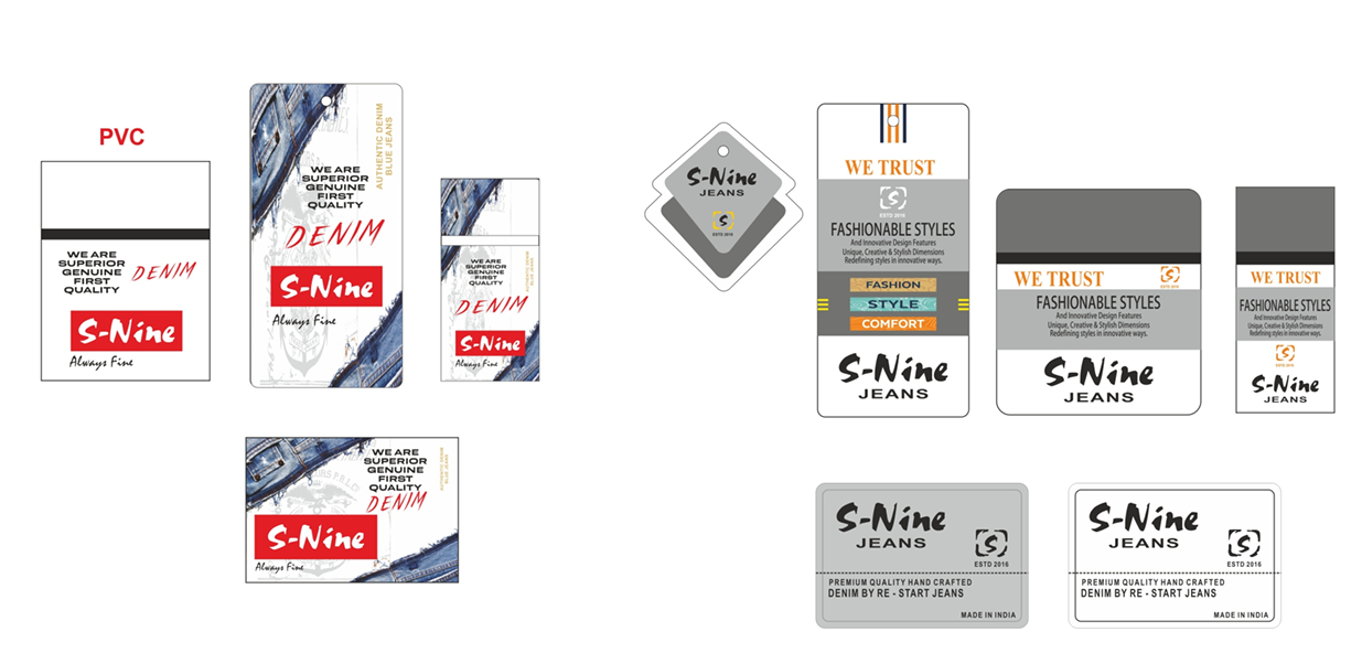 Matched hang tag and label sets printed by OPAK packaging manufacturer, Ulhasnagar